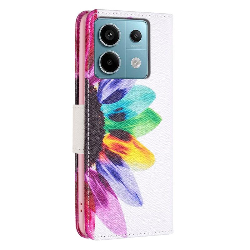 Folio-hoesje Xiaomi Redmi Note 13 Pro 4g Telefoonhoesje Waterverfbloem