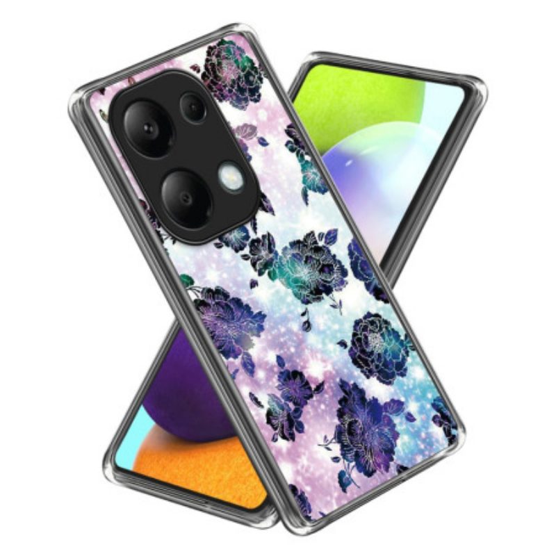 Hoesje Voor Xiaomi Redmi Note 13 Pro 4g Paarse Bloemen