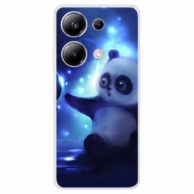 Hoesje Voor Xiaomi Redmi Note 13 Pro 4g Panda Op Blauwe Achtergrond