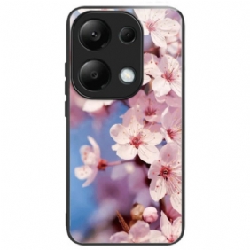 Hoesje Voor Xiaomi Redmi Note 13 Pro 4g Perzikbloesems Van Gehard Glas