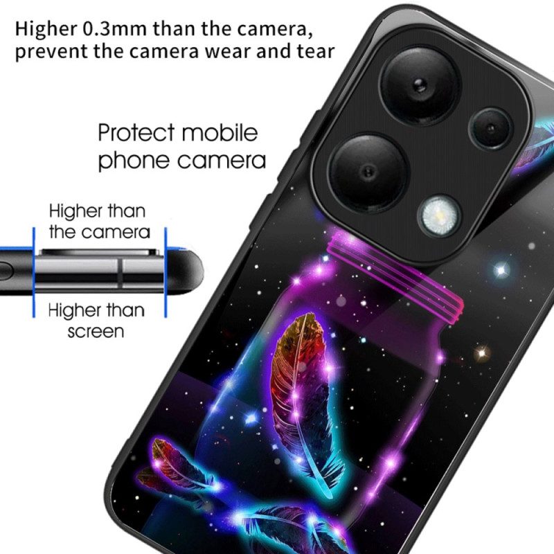 Hoesje Xiaomi Redmi Note 13 Pro 4g Fluorescerende Veer Van Gehard Glas Bescherming Hoesje