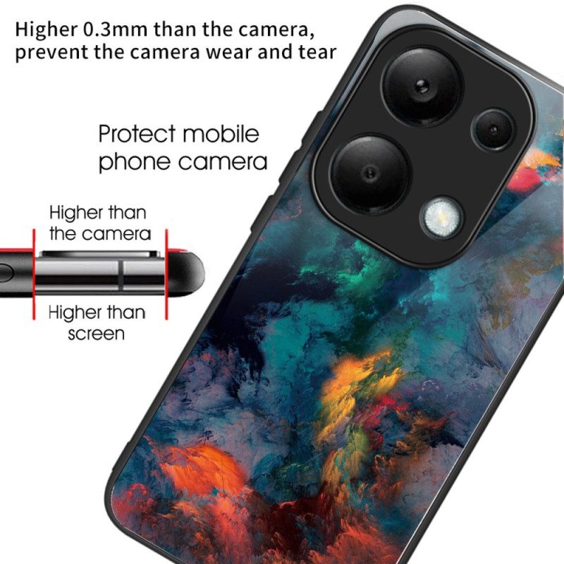 Hoesje Xiaomi Redmi Note 13 Pro 4g Gehard Glas Gekleurde Wolken