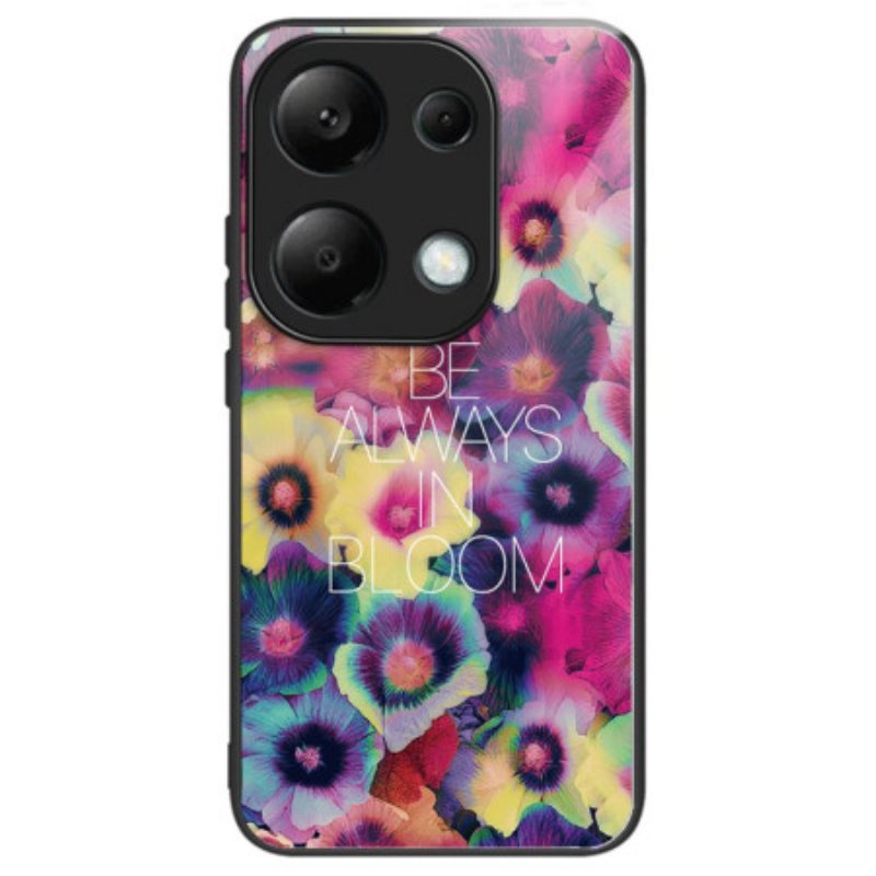 Hoesje Xiaomi Redmi Note 13 Pro 4g Gehard Glas Kleurrijke Bloemen