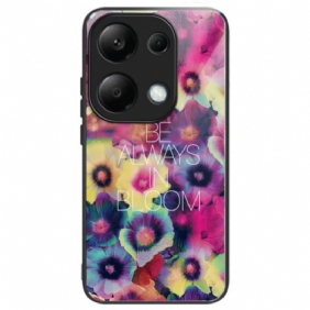 Hoesje Xiaomi Redmi Note 13 Pro 4g Gehard Glas Kleurrijke Bloemen