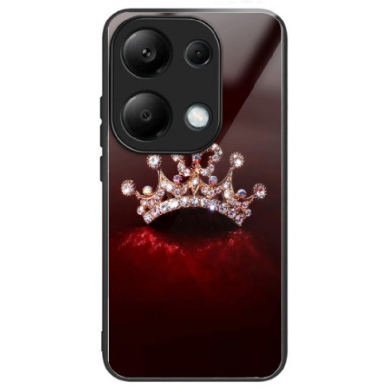 Hoesje Xiaomi Redmi Note 13 Pro 4g Gehard Glas Met Diamanten Kroon