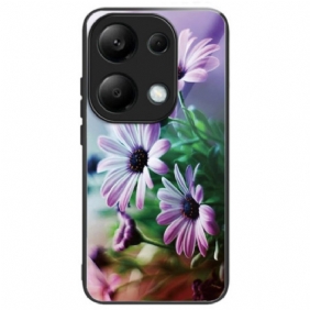 Hoesje Xiaomi Redmi Note 13 Pro 4g Paars Chrysant Gehard Glas