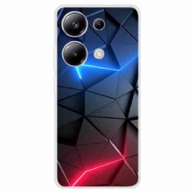 Hoesje Xiaomi Redmi Note 13 Pro 4g Rood En Blauw Patroon Bescherming Hoesje