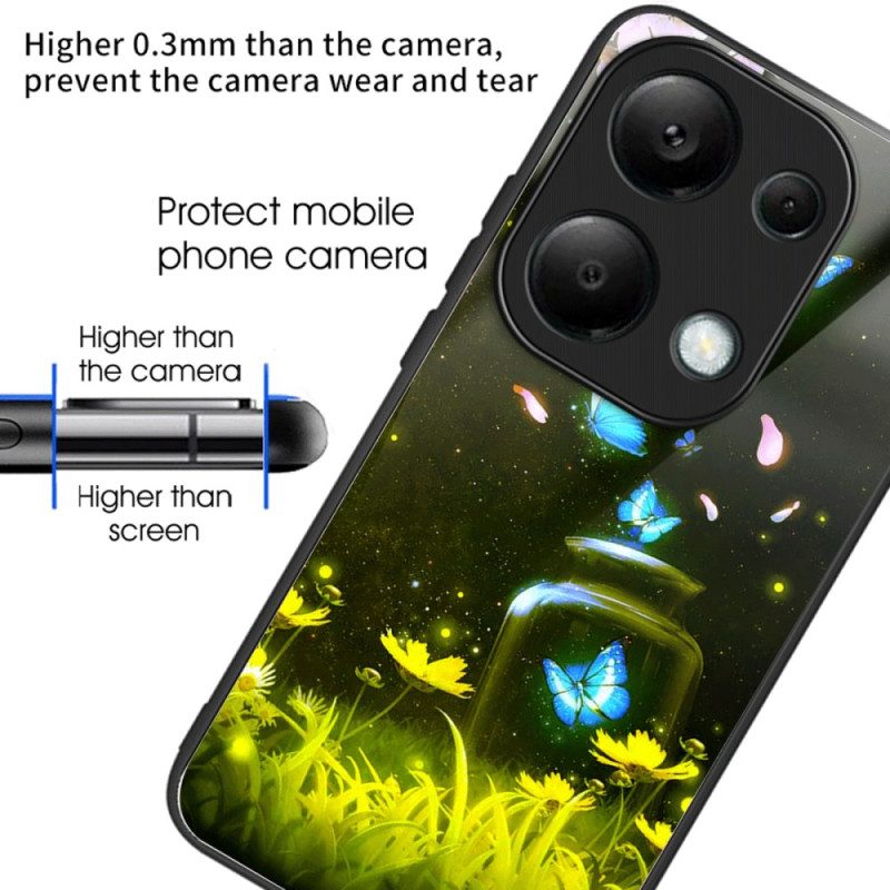 Hoesje Xiaomi Redmi Note 13 Pro 4g Vlinderfles Van Gehard Glas Bescherming Hoesje