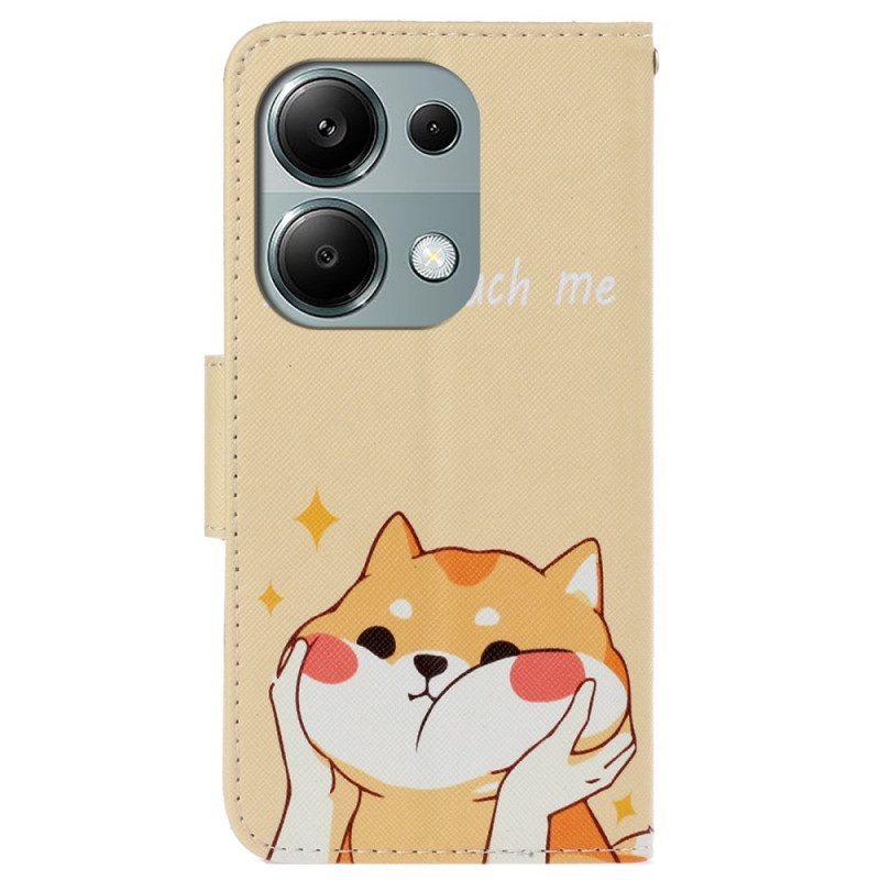 Leren Hoesje Xiaomi Redmi Note 13 Pro 4g Akita-patroon Met Riem Bescherming Hoesje