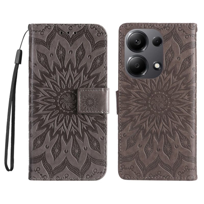 Leren Hoesje Xiaomi Redmi Note 13 Pro 4g Schitterende Mandala Bescherming Hoesje