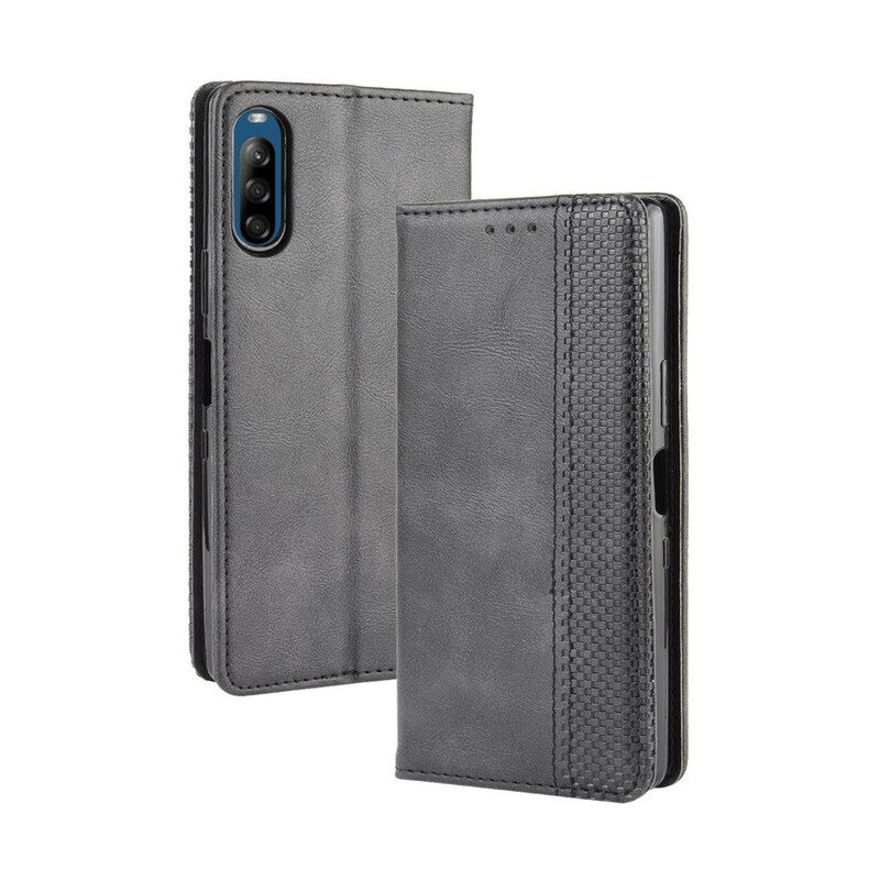 Bescherming Hoesje voor Sony Xperia L4 Folio-hoesje Gestileerd Vintage Leereffect