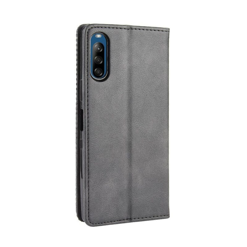 Bescherming Hoesje voor Sony Xperia L4 Folio-hoesje Gestileerd Vintage Leereffect