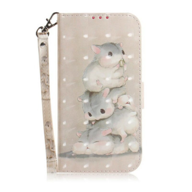 Folio-hoesje voor Sony Xperia L4 Met Ketting String Hamsters