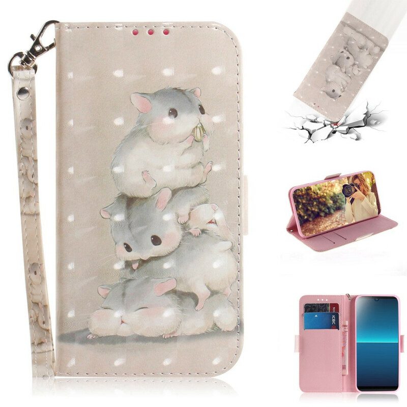 Folio-hoesje voor Sony Xperia L4 Met Ketting String Hamsters