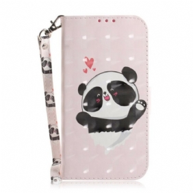 Leren Hoesje voor Sony Xperia L4 Met Ketting Panda Love Met Sleutelkoord