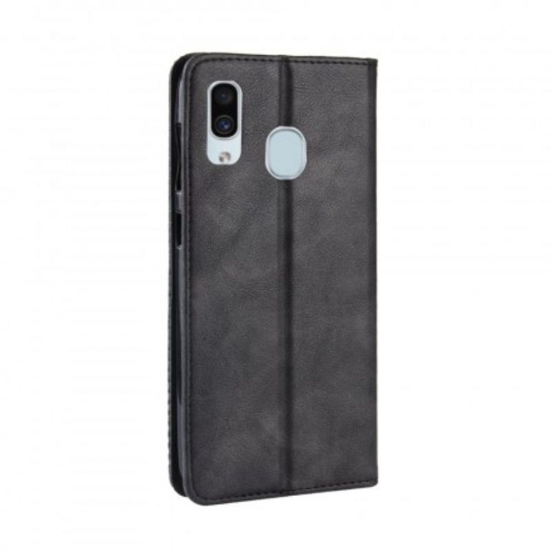 Bescherming Hoesje voor Samsung Galaxy A40 Folio-hoesje Gestileerd Vintage Leereffect