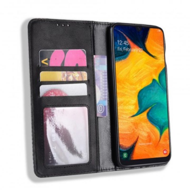 Bescherming Hoesje voor Samsung Galaxy A40 Folio-hoesje Gestileerd Vintage Leereffect