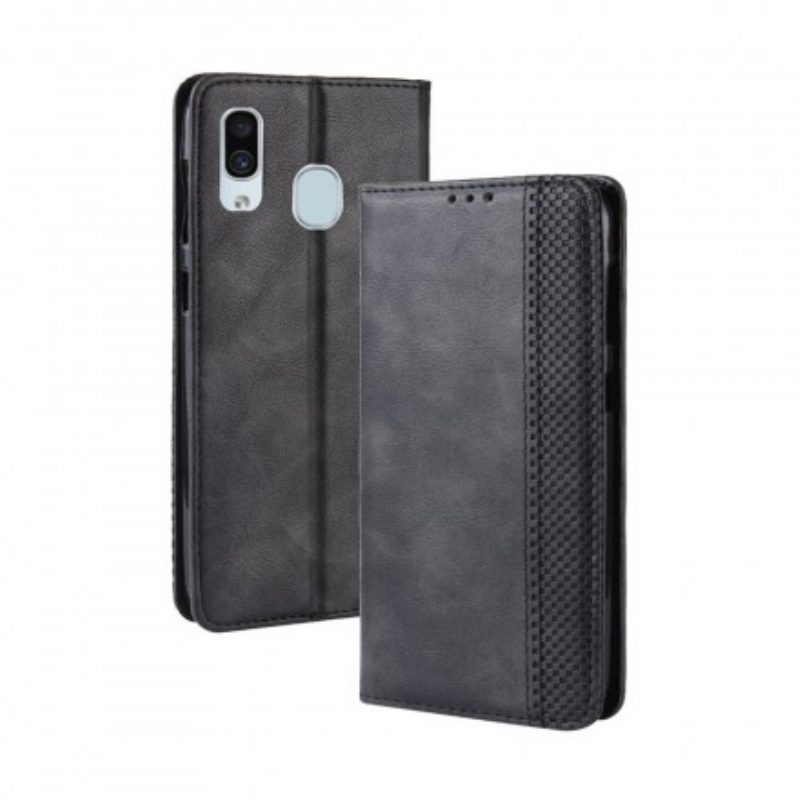 Bescherming Hoesje voor Samsung Galaxy A40 Folio-hoesje Gestileerd Vintage Leereffect