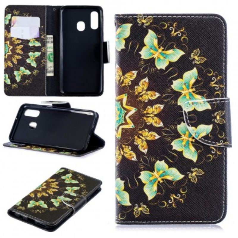 Folio-hoesje voor Samsung Galaxy A40 Mandala-vlinders