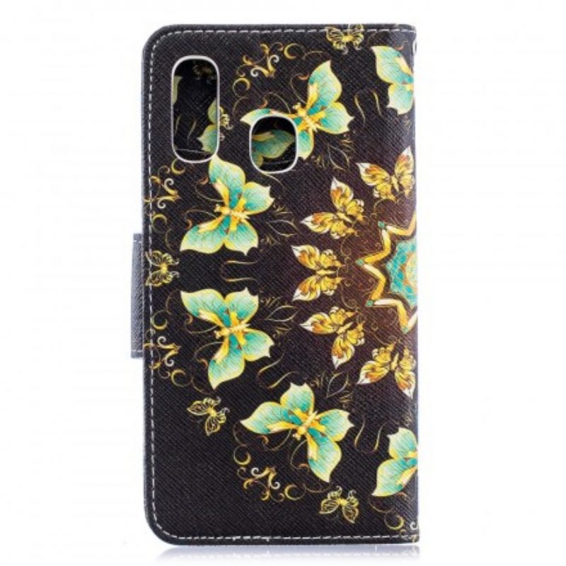 Folio-hoesje voor Samsung Galaxy A40 Mandala-vlinders