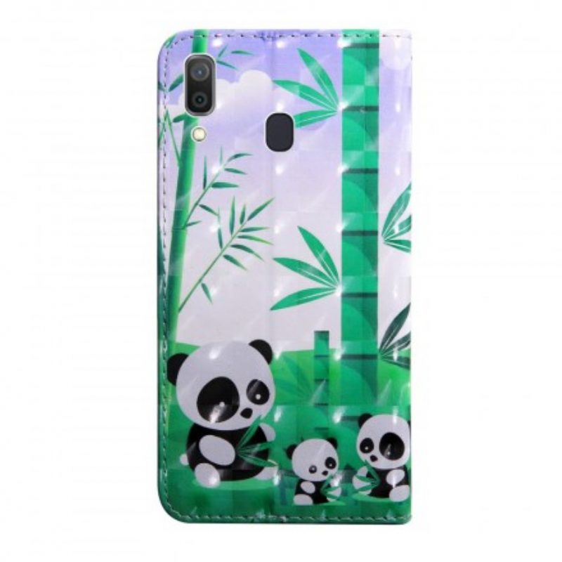 Folio-hoesje voor Samsung Galaxy A40 Panda-familie