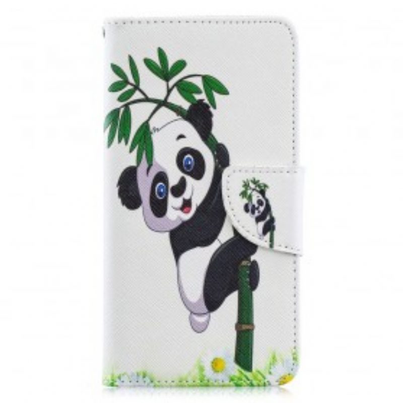 Folio-hoesje voor Samsung Galaxy A40 Panda Op Bamboe