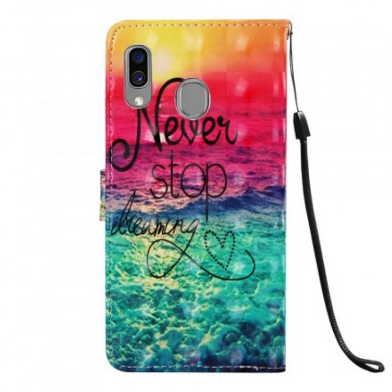 Folio-hoesje voor Samsung Galaxy A40 Stop Nooit Met Dromen