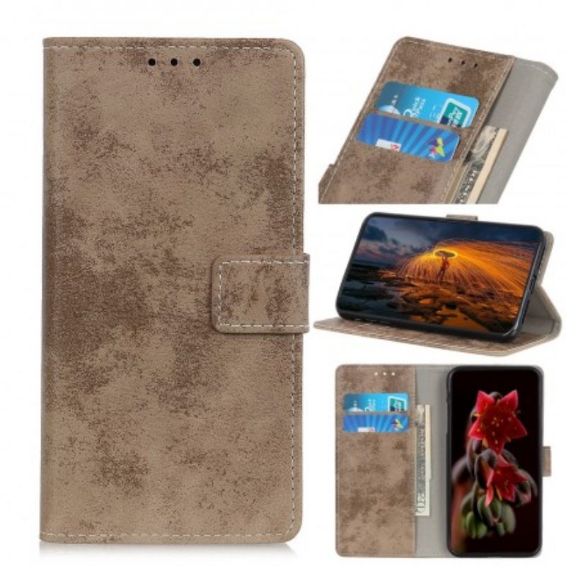 Folio-hoesje voor Samsung Galaxy A40 Vintage Leereffect