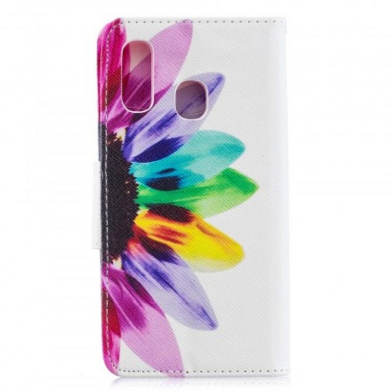 Folio-hoesje voor Samsung Galaxy A40 Waterverf Bloem