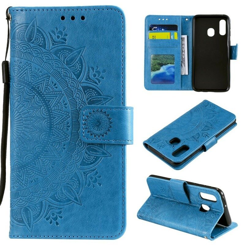 Folio-hoesje voor Samsung Galaxy A40 Zon Mandala