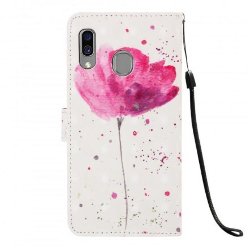 Hoesje Flip Case voor Samsung Galaxy A40 Aquarel Papaver