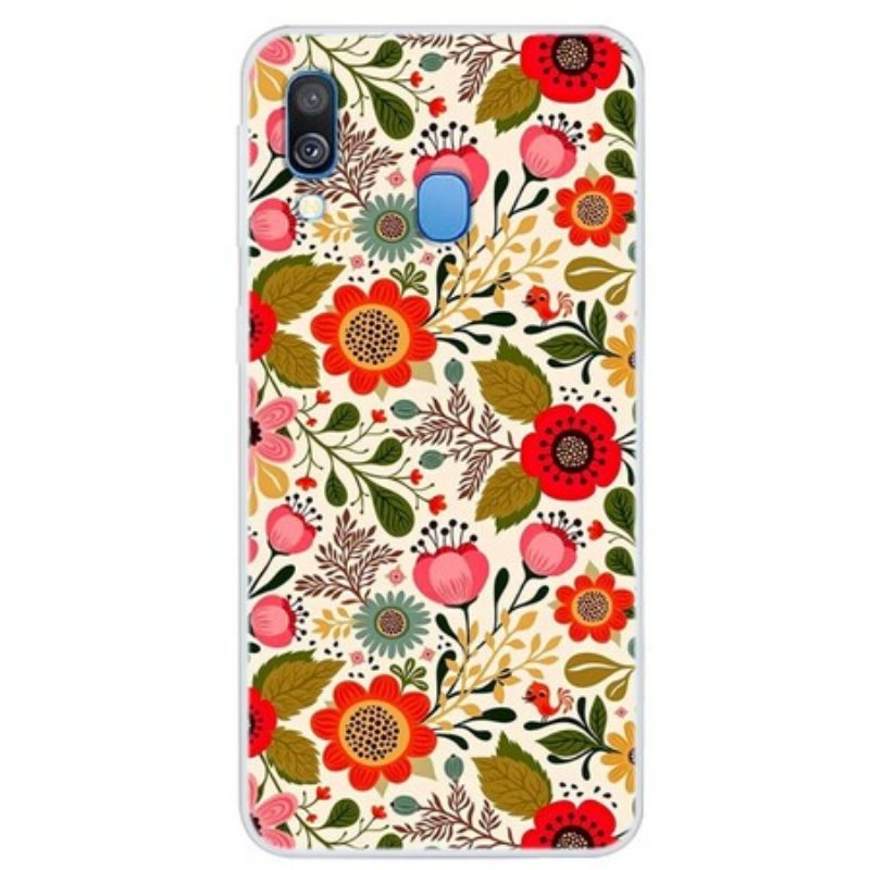 Hoesje voor Samsung Galaxy A40 Bloemen Tapijt