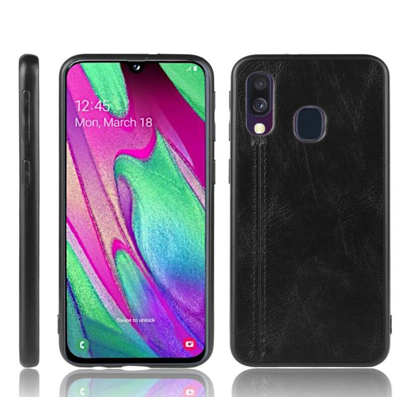 Hoesje voor Samsung Galaxy A40 Couture-leereffect