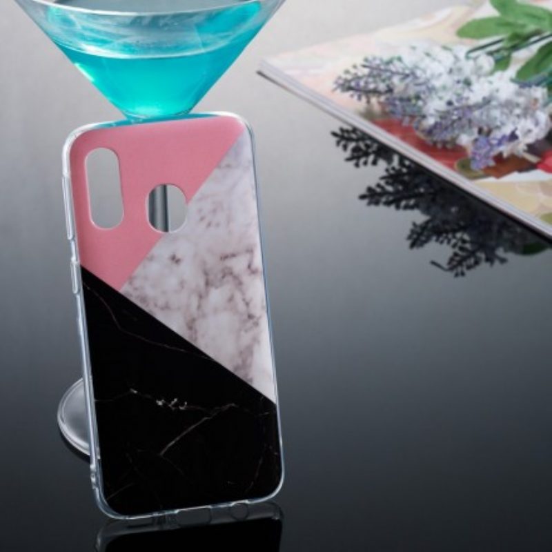 Hoesje voor Samsung Galaxy A40 Geometrisch Marmereffect