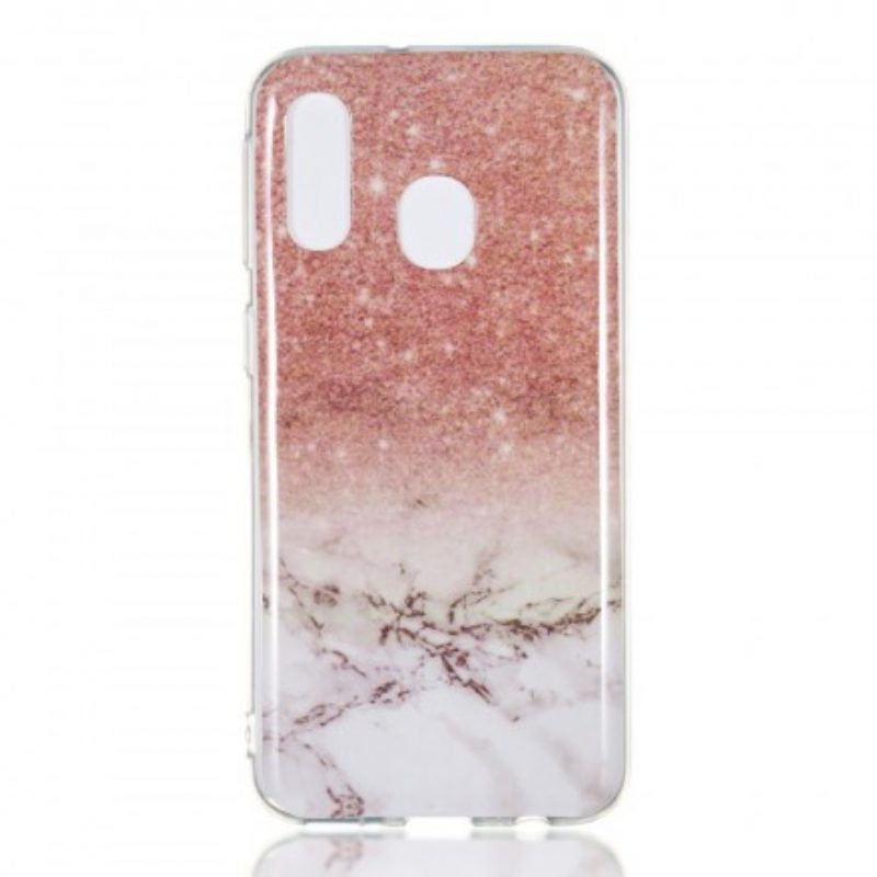 Hoesje voor Samsung Galaxy A40 Glitter Marmer