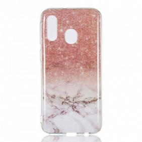 Hoesje voor Samsung Galaxy A40 Glitter Marmer