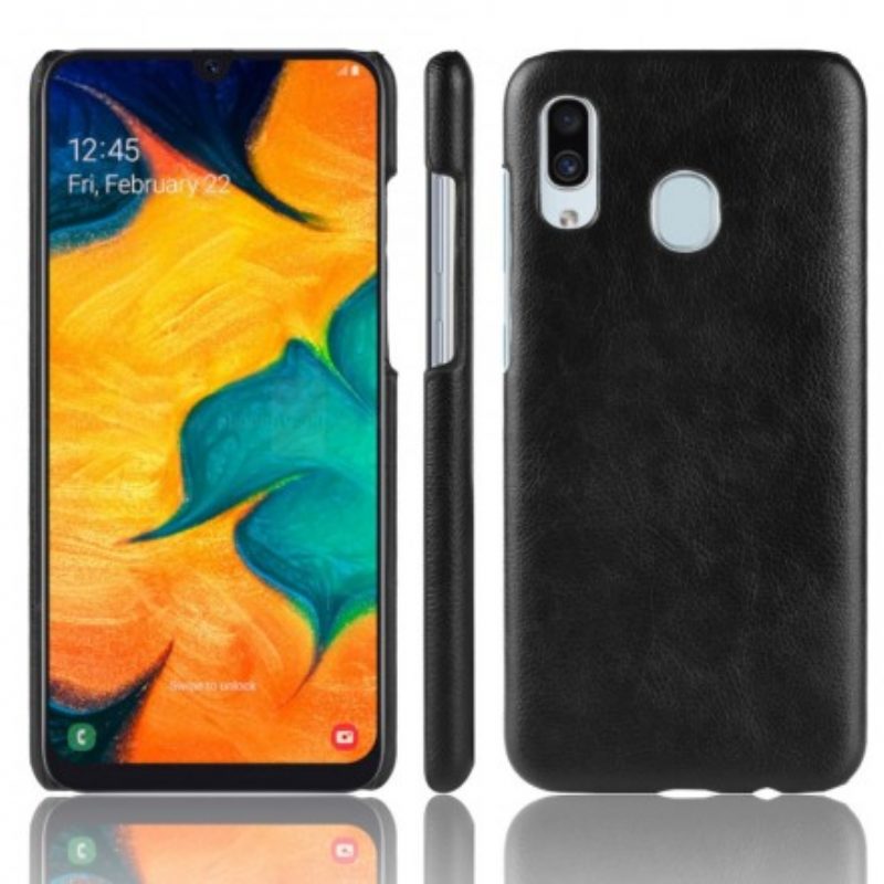 Hoesje voor Samsung Galaxy A40 Litchi-leereffect