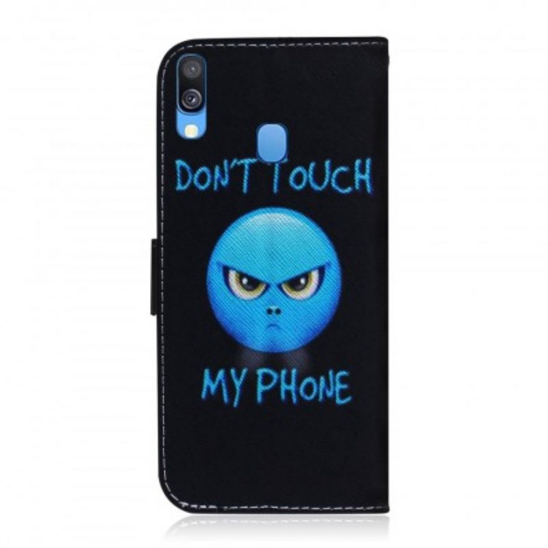 Leren Hoesje voor Samsung Galaxy A40 Emoji-telefoon