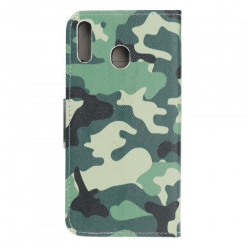 Leren Hoesje voor Samsung Galaxy A40 Militaire Camouflage