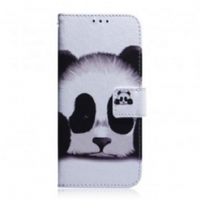 Leren Hoesje voor Samsung Galaxy A40 Panda Gezicht