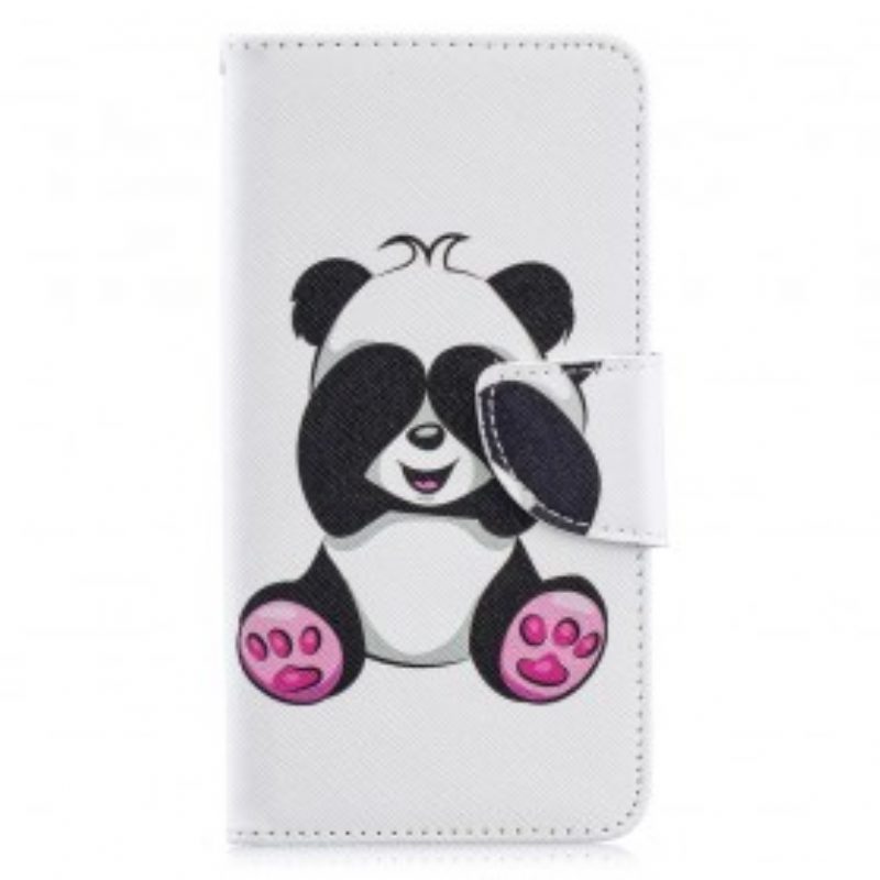 Leren Hoesje voor Samsung Galaxy A40 Panda-plezier