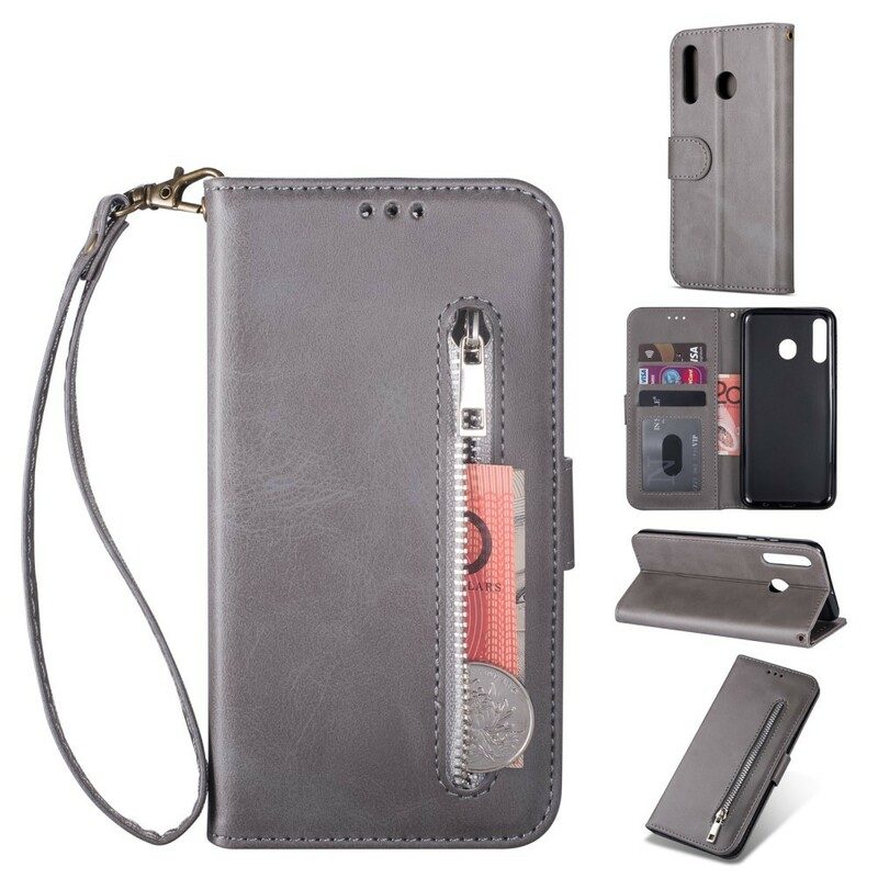 Leren Hoesje voor Samsung Galaxy A40 Portemonnee Met Lanyard