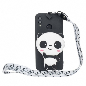 Telefoonhoesje voor Samsung Galaxy A40 Portemonnee Leren Panda-portemonnee En Schouderriem