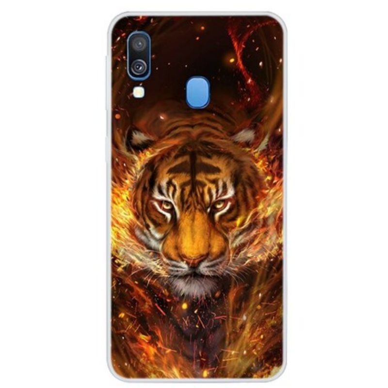 Telefoonhoesje voor Samsung Galaxy A40 Vuur Tijger