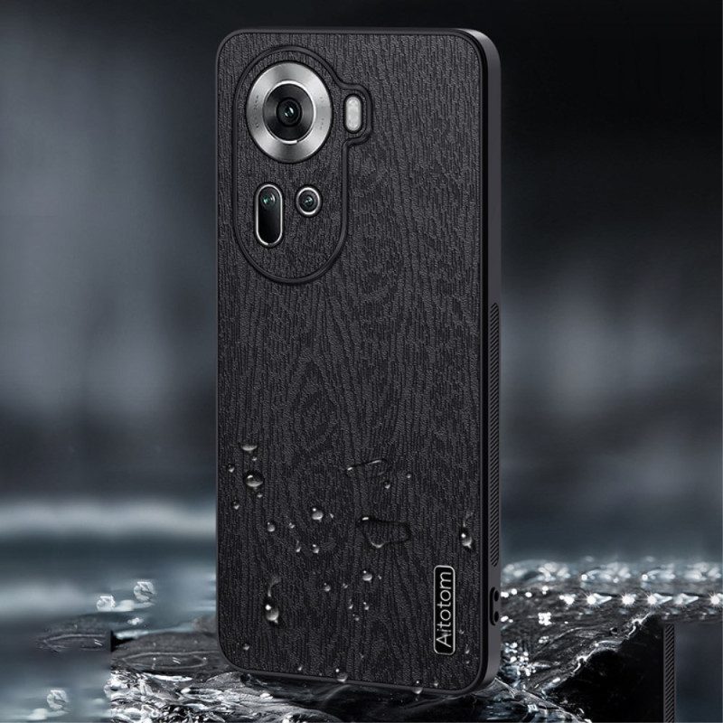 Case Hoesje Oppo Reno 11 5g Telefoonhoesje Kunstleer Met Houteffect