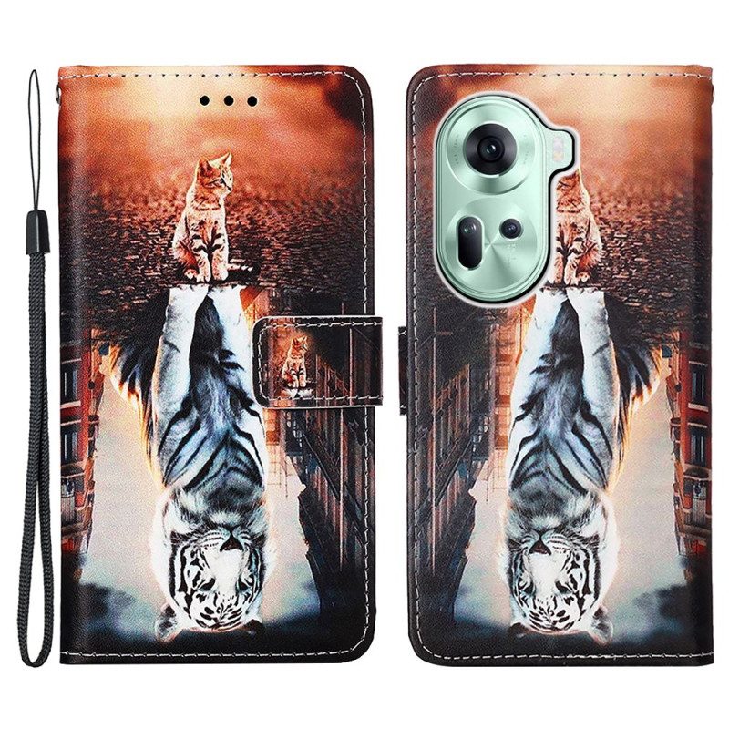 Flip Case Leren Oppo Reno 11 5g Kittendroom