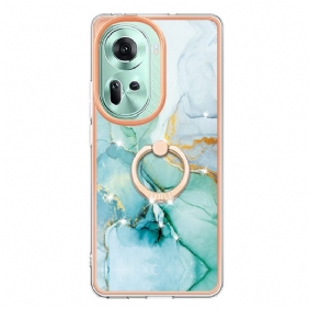 Hoesje Oppo Reno 11 5g Marmeren Design Steunring Bescherming Hoesje