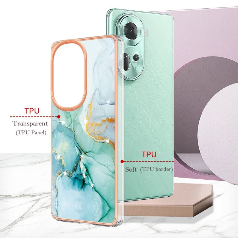 Hoesje Oppo Reno 11 5g Marmerpatroon Bescherming Hoesje