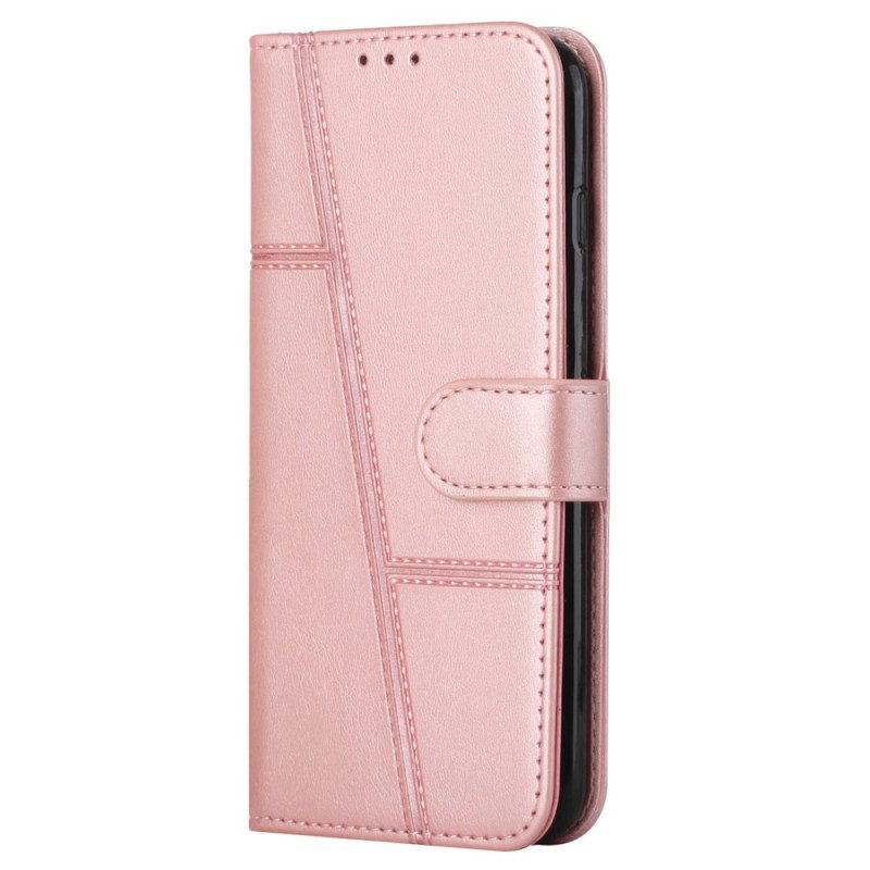 Leren Hoesje Oppo Reno 11 5g Lijnen Bescherming Hoesje