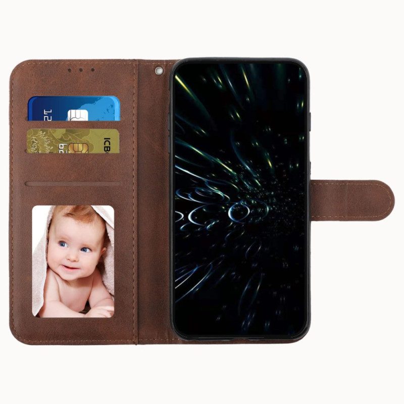 Leren Hoesje Oppo Reno 11 5g Lijnen Bescherming Hoesje